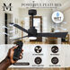 Atlas Alessandra - LK 56 inch Matte Black Transitional Ceiling Fan